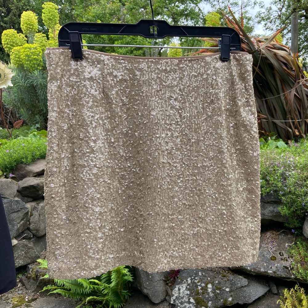 Gold sequin mini skirt
